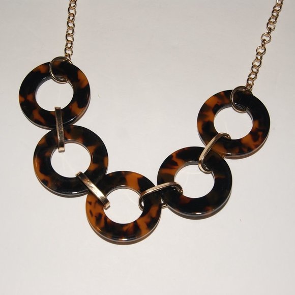 Eliza Gracious Long Tortoiseshell Resin Loop Necklace Tortoiseshell main image 1